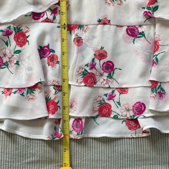 EXPRESS Floral Ruffle Mini Dress Size 0 (XS) - Picture 9 of 12